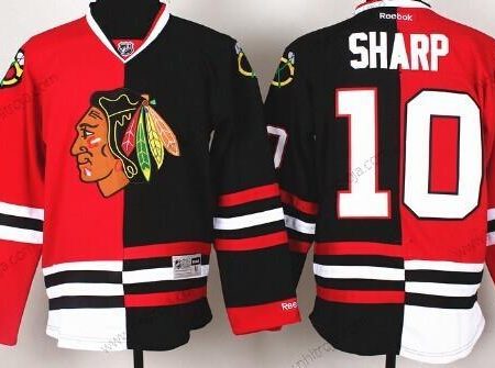 Herrar Chicago Blackhawks #10 Patrick Sharp Röd #2 Svart Two Tone Tröjor