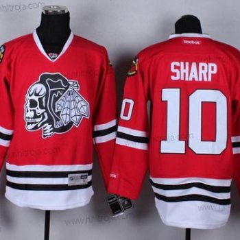 Herrar Chicago Blackhawks #10 Patrick Sharp Röd With Svart Skulls Tröjor