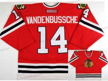 Herrar Chicago Blackhawks #14 Ryan Vandenbussche CCM Retro Röd NHL Hockey Tröjor