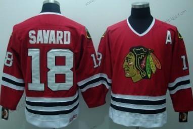 Herrar Chicago Blackhawks #18 Denis Savard Röd Retro CCM Tröjor