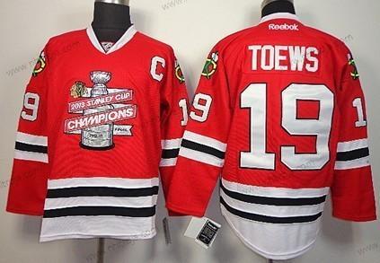 Herrar Chicago Blackhawks #19 Jonathan Toews 2013 Champions Commemorate Röd Tröjor