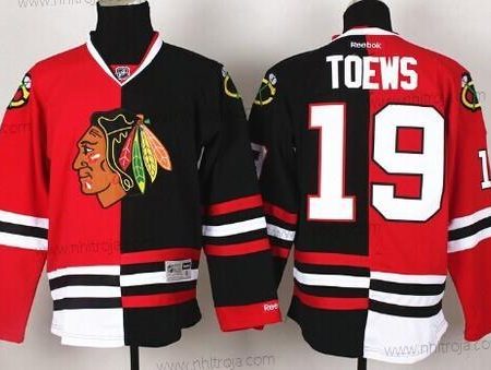 Herrar Chicago Blackhawks #19 Jonathan Toews Röd #2 Svart Two Tone Tröjor