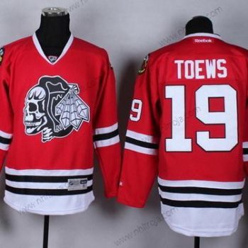 Herrar Chicago Blackhawks #19 Jonathan Toews Röd With Svart Skulls Tröjor