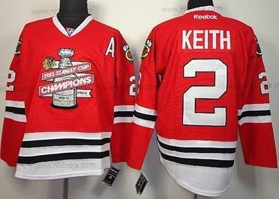 Herrar Chicago Blackhawks #2 Duncan Keith 2013 Champions Commemorate Röd Tröjor