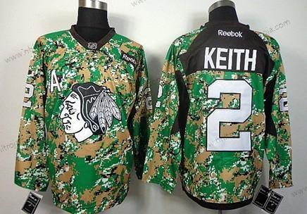 Herrar Chicago Blackhawks #2 Duncan Keith 2014 Camo Tröjor