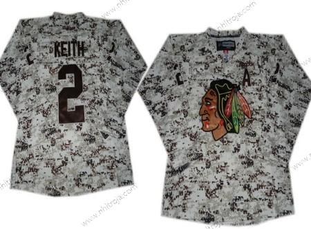 Herrar Chicago Blackhawks #2 Duncan Keith Vit Camo Tröjor