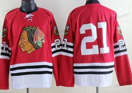 Herrar Chicago Blackhawks #21 Stan Mikita 1960-61 Röd Retro CCM Tröjor