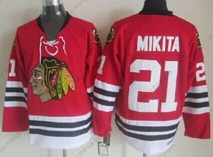 Herrar Chicago Blackhawks #21 Stan Mikita Röd Retro CCM Tröjor