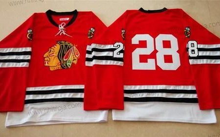 Herrar Chicago Blackhawks #28 Ben Smith 1960-61 Röd Vintage Tröjor