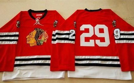 Herrar Chicago Blackhawks #29 Bryan Bickell 1960-61 Röd Vintage Tröjor