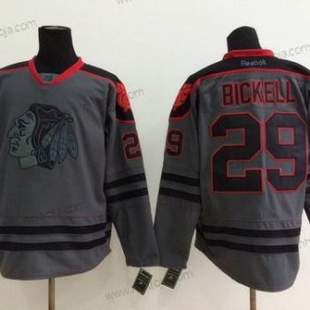 Herrar Chicago Blackhawks #29 Bryan Bickell Charcoal Grå Tröjor