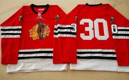 Herrar Chicago Blackhawks #30 Ed Belfour 1960-61 Röd Vintage Tröjor