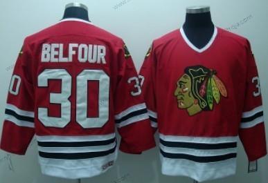 Herrar Chicago Blackhawks #30 Ed Belfour Röd Retro CCM Tröjor