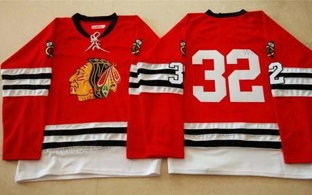 Herrar Chicago Blackhawks #32 Michal Rozsival 1960-61 Röd Vintage Tröjor