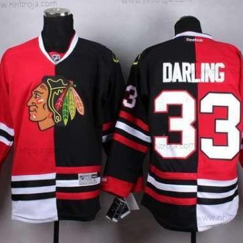 Herrar Chicago Blackhawks #33 Scott Darling Röd Svart Two Tone Tröjor