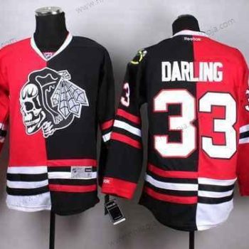 Herrar Chicago Blackhawks #33 Scott Darling Röd Svart Two Tone With Svart Skulls Tröjor