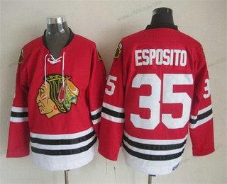 Herrar Chicago Blackhawks #35 Tony Esposito Röd Retro Tröjor