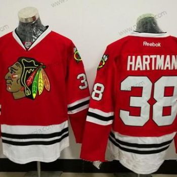 Herrar Chicago Blackhawks #38 Ryan Hartman Röd Stitched NHL Reebok Hockey Tröjor