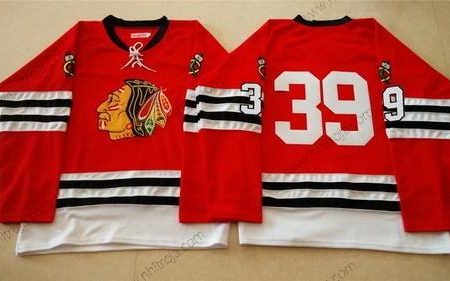 Herrar Chicago Blackhawks #39 Kyle Baun 1960-61 Röd Vintage Tröjor