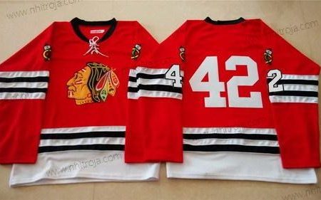 Herrar Chicago Blackhawks #42 Joakim Nordstrom 1960-61 Röd Vintage Tröjor