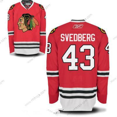 Herrar Chicago Blackhawks #43 Viktor Svedberg Röd Hockey Stitched NHL Hemma Tröjor