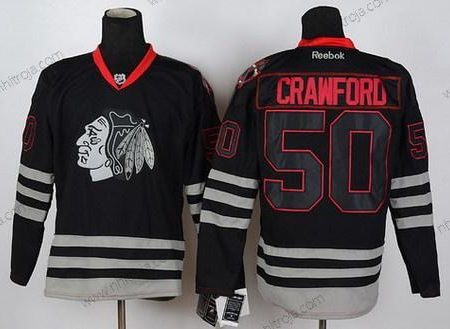 Herrar Chicago Blackhawks #50 Corey Crawford Svart Ice Tröjor