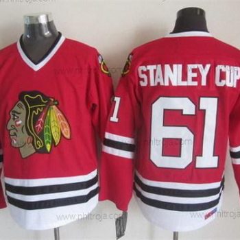 Herrar Chicago Blackhawks #61 Stanley Cup Röd Retro CCM Tröjor