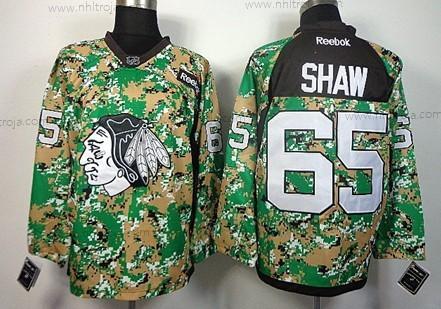 Herrar Chicago Blackhawks #65 Andrew Shaw 2014 Camo Tröjor