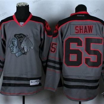 Herrar Chicago Blackhawks #65 Andrew Shaw Charcoal Grå Tröjor