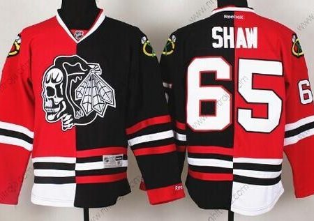 Herrar Chicago Blackhawks #65 Andrew Shaw Röd/Svart Two Tone With Svart Skulls Tröjor