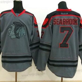 Herrar Chicago Blackhawks #7 Brent Seabrook Charcoal Grå Tröjor