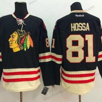 Herrar Chicago Blackhawks #81 Marian Hossa 2015 Vinter Klassisk Svart Tröjor