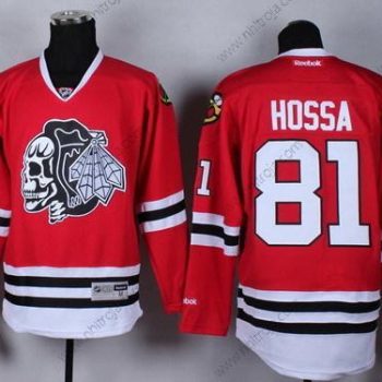 Herrar Chicago Blackhawks #81 Marian Hossa Röd With Svart Skulls Tröjor