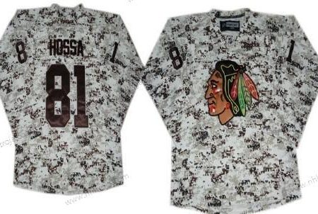 Herrar Chicago Blackhawks #81 Marian Hossa Vit Camo Tröjor