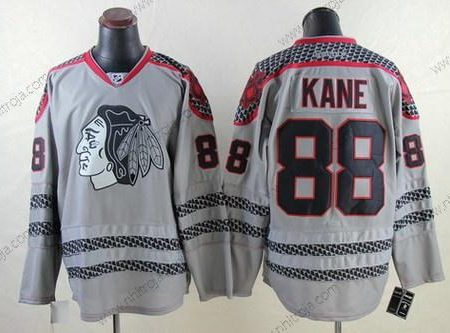 Herrar Chicago Blackhawks #88 Patrick Kane Charcoal Grå Tröjor