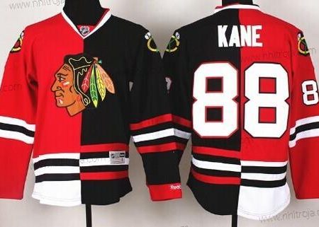 Herrar Chicago Blackhawks #88 Patrick Kane Röd #2 Svart Two Tone Tröjor