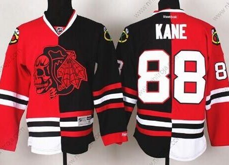 Herrar Chicago Blackhawks #88 Patrick Kane Röd/Svart Two Tone With Röd Skulls Tröjor