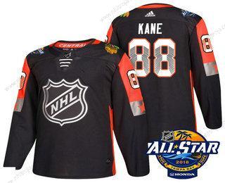 Herrar Chicago Blackhawks #88 Patrick Kane Svart 2018 NHL All-Star Stitched Ice Hockey Tröjor