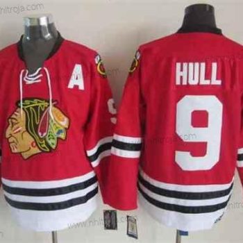 Herrar Chicago Blackhawks #9 Bobby Hull 1957-58 Röd Vintage Tröjor