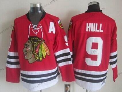 Herrar Chicago Blackhawks #9 Bobby Hull Röd Retro CCM Tröjor