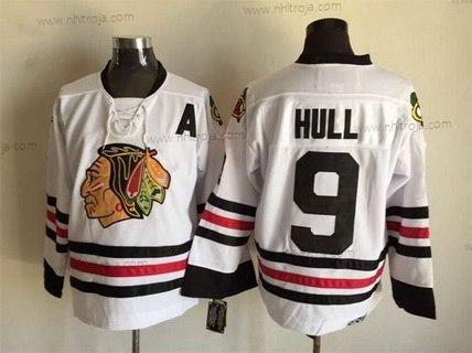 Herrar Chicago Blackhawks #9 Bobby Hull Vit CCM Vintage Tröjor Version 2