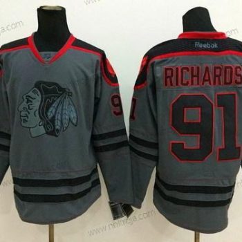 Herrar Chicago Blackhawks #91 Brad Richards Charcoal Grå Tröjor