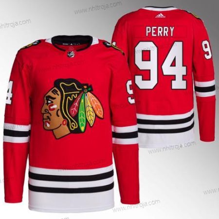 Herrar Chicago Blackhawks #94 Corey Perry Röd Stitched Hockey Tröjor