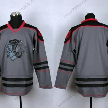 Herrar Chicago Blackhawks Blank Charcoal Grå Tröjor