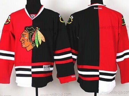 Herrar Chicago Blackhawks Blank Röd #2 Svart Two Tone Tröjor