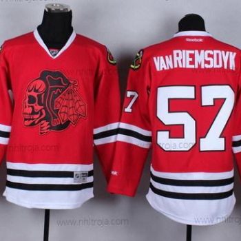 Herrar Chicago Blackhawks Röd #57 Trevor Van Riemsdyk With Skulls Tröjor