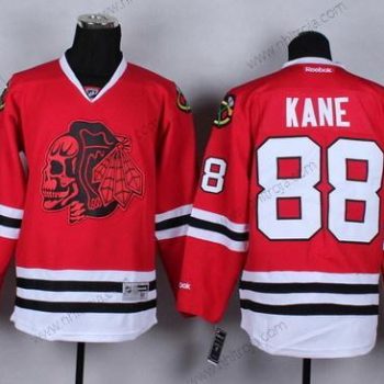 Herrar Chicago Blackhawks Röd #88 Patrick Kane With Skulls Tröjor