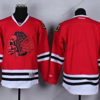 Herrar Chicago Blackhawks Röd Blank With Skulls Tröjor