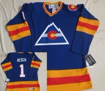 Herrar Colorado Avalanche #1 Chico Resch Blå Retro CCM Tröjor