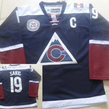 Herrar Colorado Avalanche #19 Joe Sakic Reebok Marin Blå 20Th Alternativ Premier Tröjor